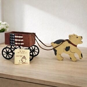 Lizzie High The Little Ones Wagon Dog Set Fourth of July Vintage